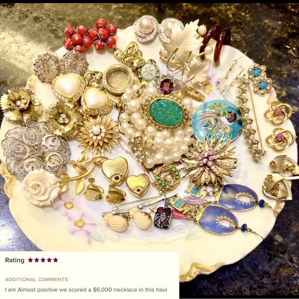 3 LB Luxury, high end jewelry lot- gold, silver rhinestone pearls